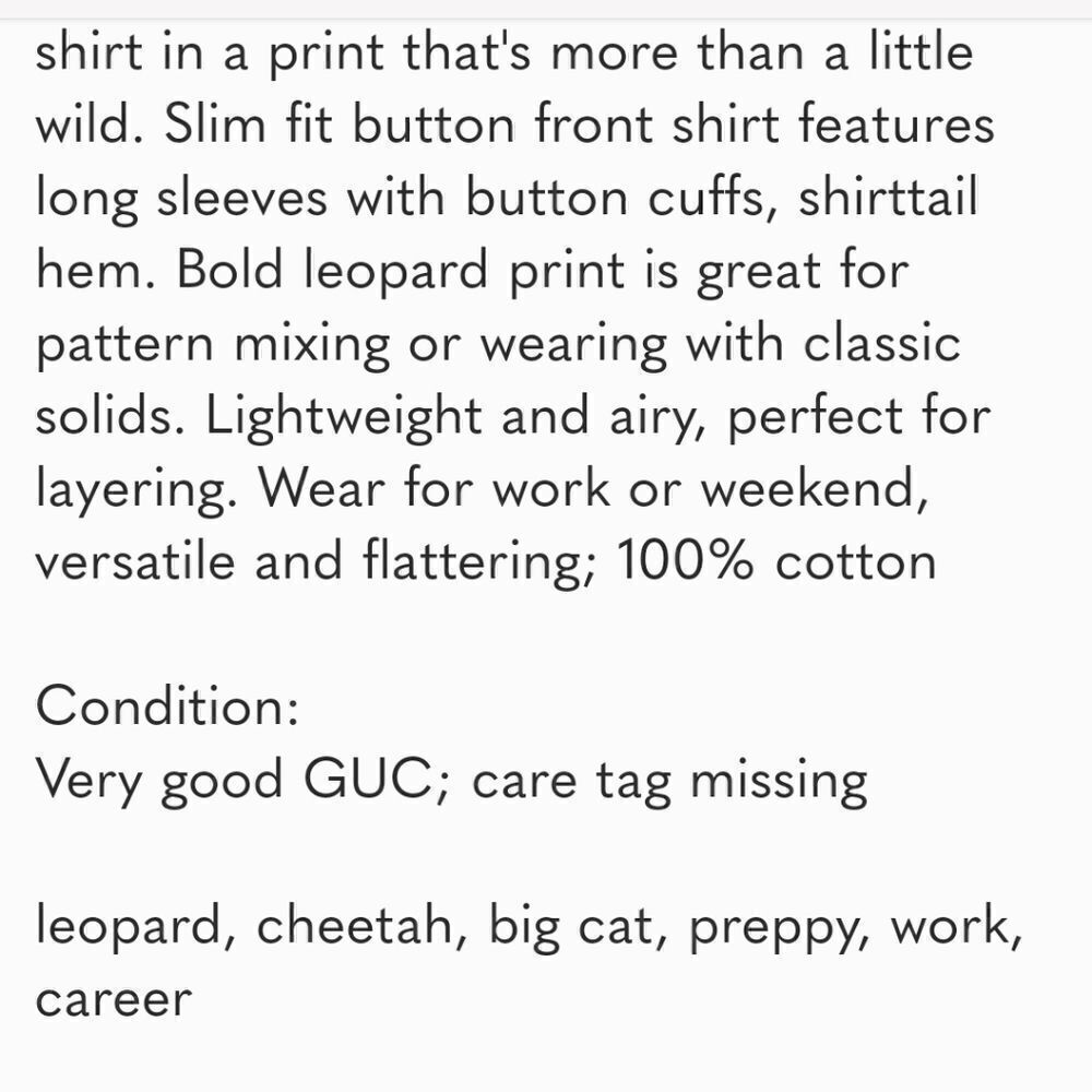 J CREW  Cotton Leopard Button Down - Picture 14 of 14